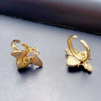Gold Silver Honey Bee Cubic Zirconia Copper Ring For Women Bulk