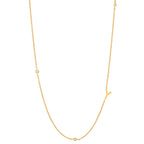 Initial Alphabets Letters 18K Gold Cubic Zirconia Stainless Steel Anti Tarnish Necklace For Women