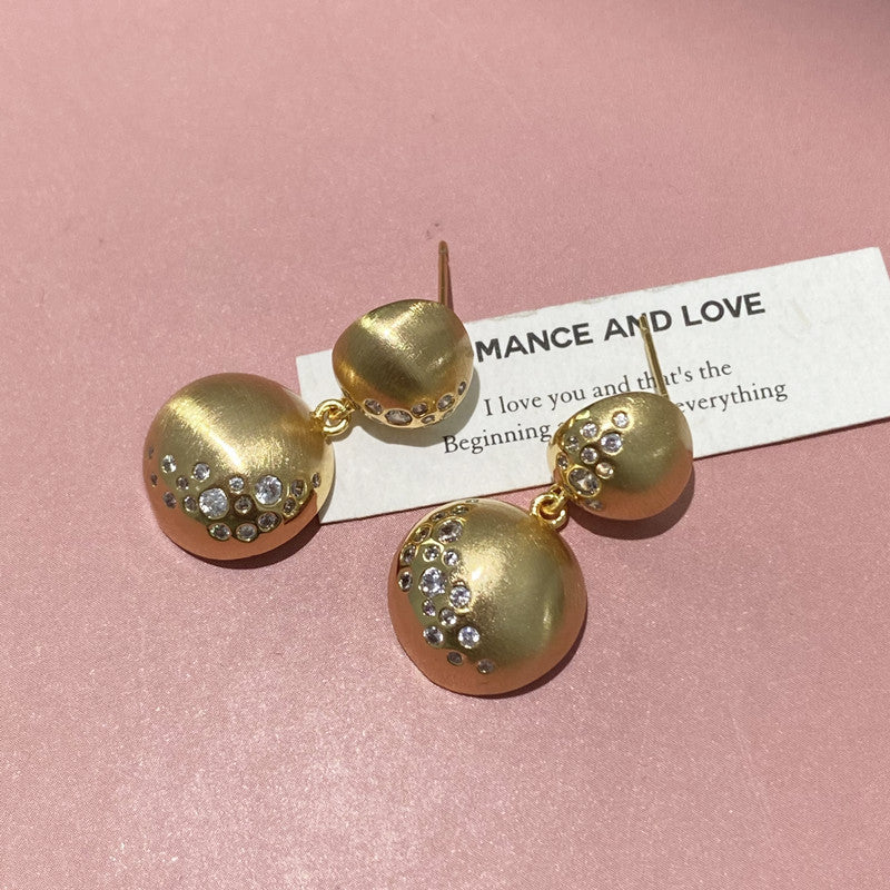 Modern Matte Design Gold CZ Anti Tarnish Copper Hoop Earrings Wholesale