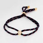 Multi Color Handmade Rope Style Gold CZ Fabric Bracelet For Women Bulk