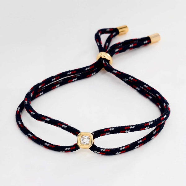 Black Red Square Gold Cubic Zirconia Thread Bracelet For Women Bulk Main image