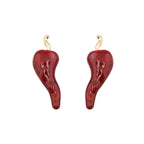 Chilli 18K Gold Red Enamel Dangler Earring For Women Bulk