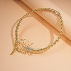 White Designer Scorpion Gold Plated Rhinestone Necklace For Women Bulk