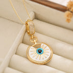 White Blue Evil Eye Gold Copper Earring Pendant Chain For Women Bulk