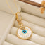 White Blue Evil Eye Gold Copper Earring Pendant Chain For Women Bulk