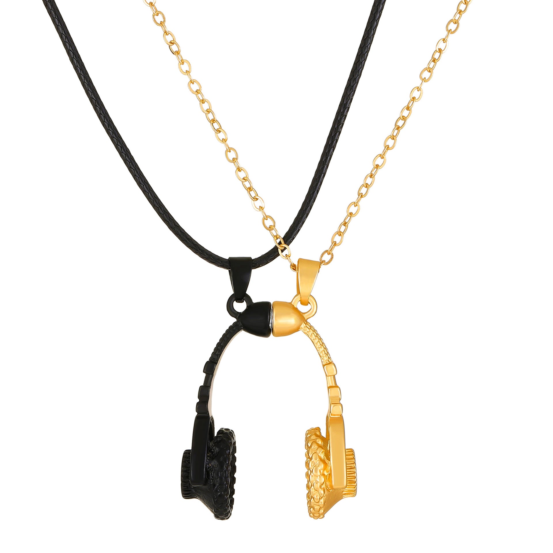 Elegant Headphone Gold Silver Plated Plain Alloy Pendant Chain Bulk
