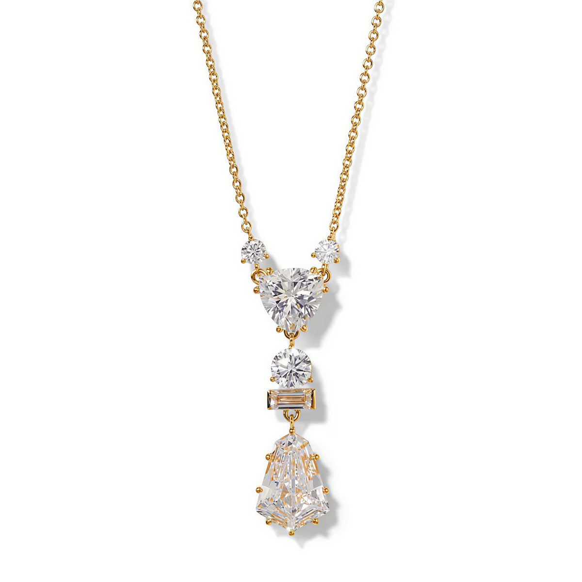 Gold Marquise TeardropCubic Zirconia Copper Necklace For Women Bulk
