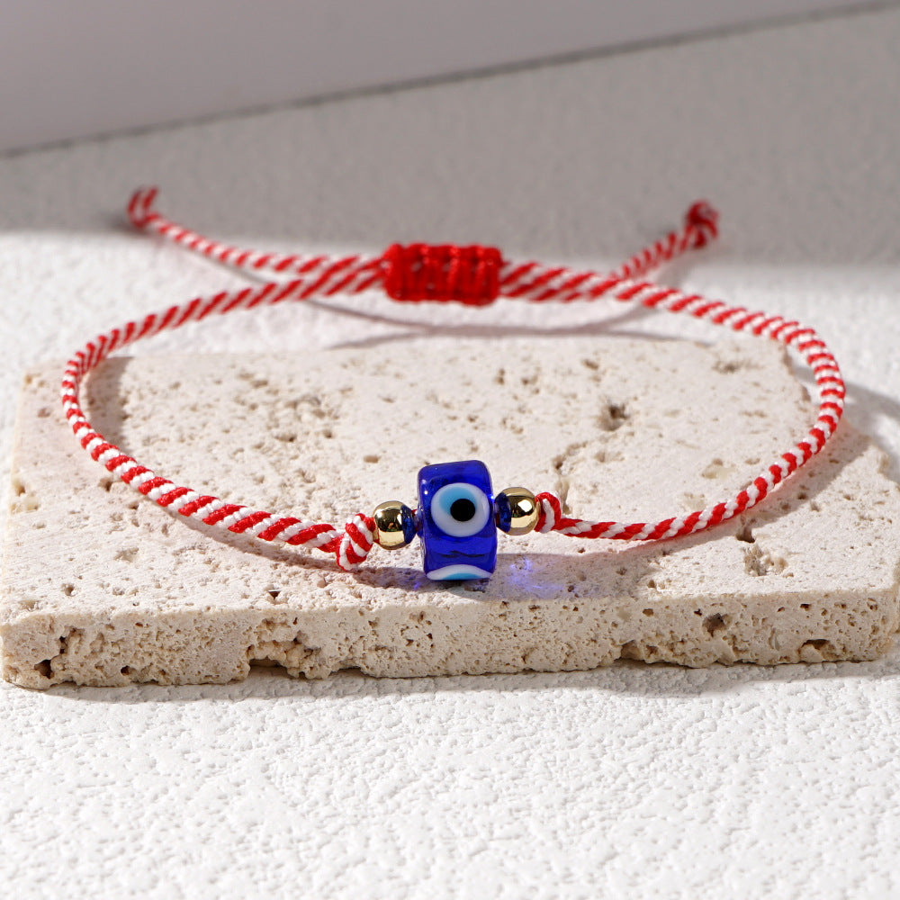 Multi Color Evil Eye Sqaure  Beads Bracelet Wrist Wear For Women Bulk