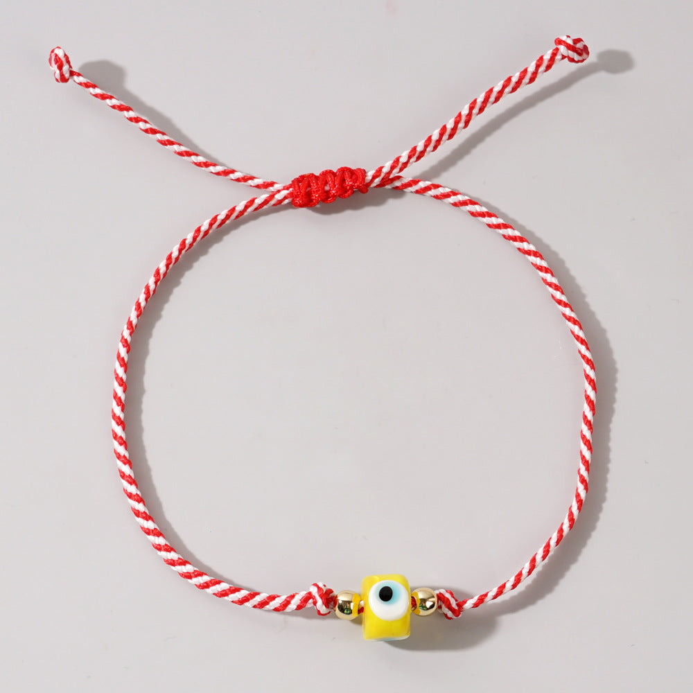 Multi Color Evil Eye Sqaure  Beads Bracelet Wrist Wear For Women Bulk