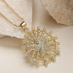 Gold Heart Start Cross Gold Cubic Zirconia Copper Pendant Chain Women Bulk