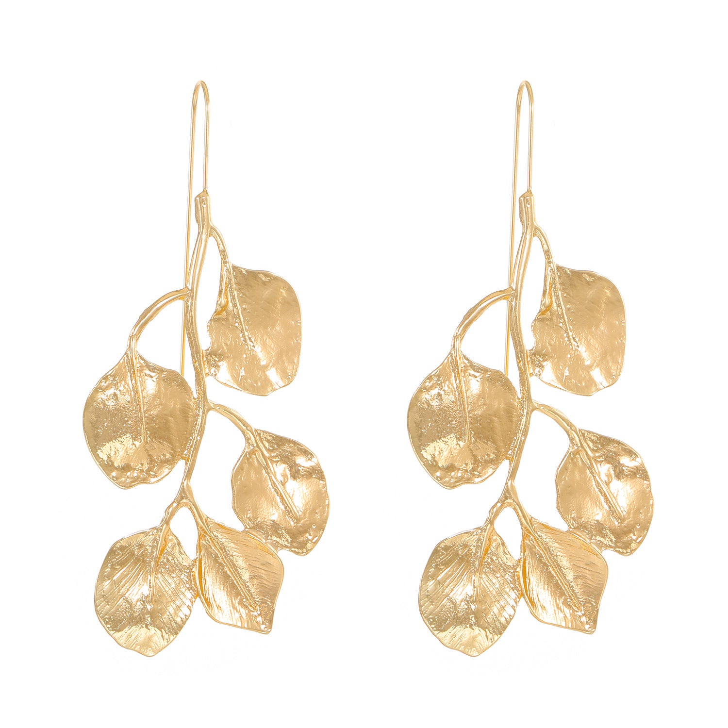 Leaf Flower 18K Gold Plated Anti Tarnish Necklace Earring Set Bulk
