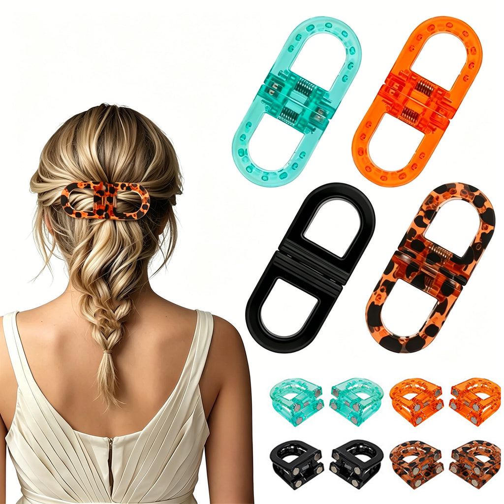 Multi Color Spring Clasp Clip Silver Resin Hair Accessories For Women Bulk