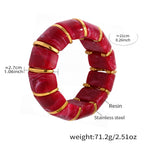 Glossy Multi Gold Resin Stainless Steel Stackable Bracelet Bulk