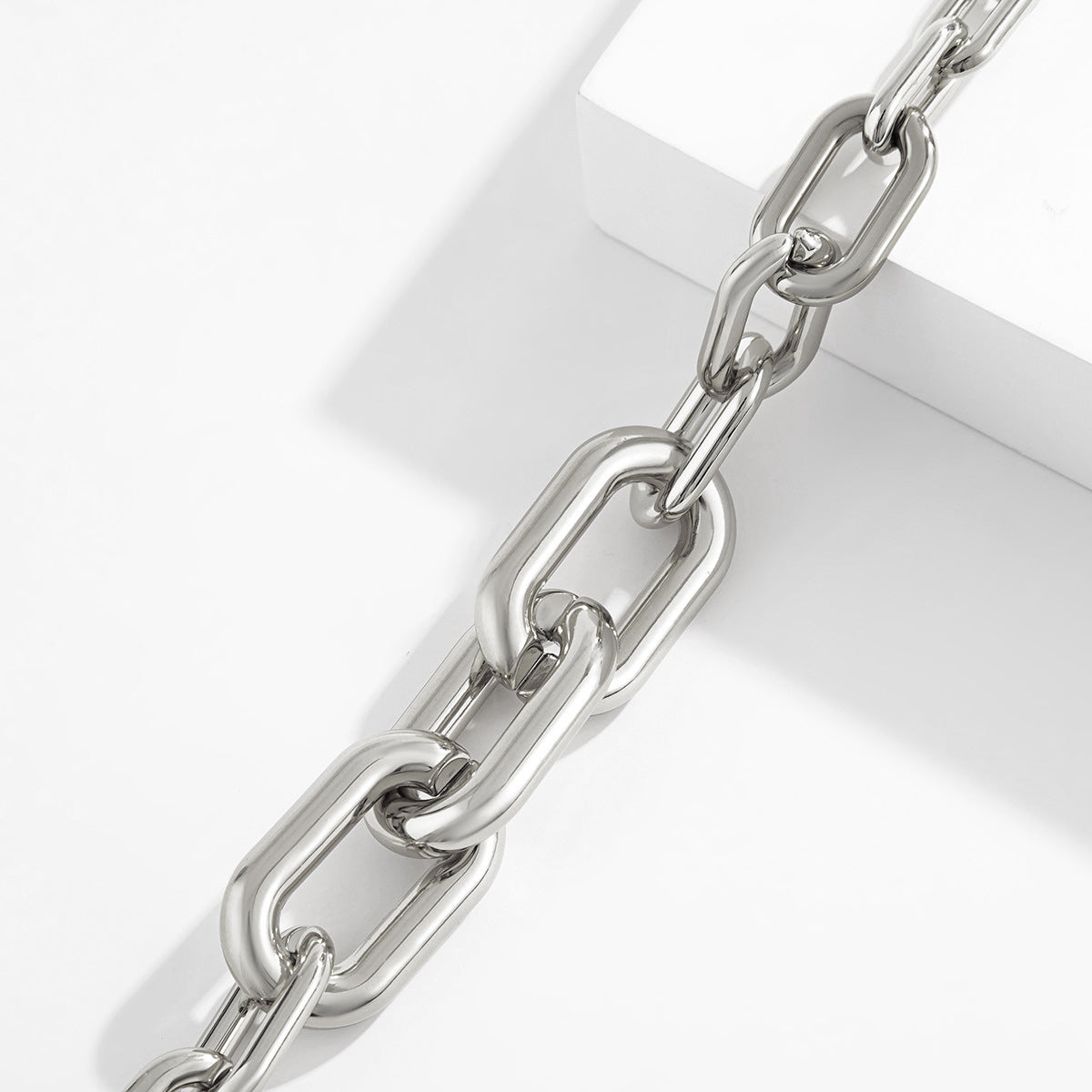 Curb Single Layer Gold Silver Hip Hop Joint Link Chain Necklace Bulk