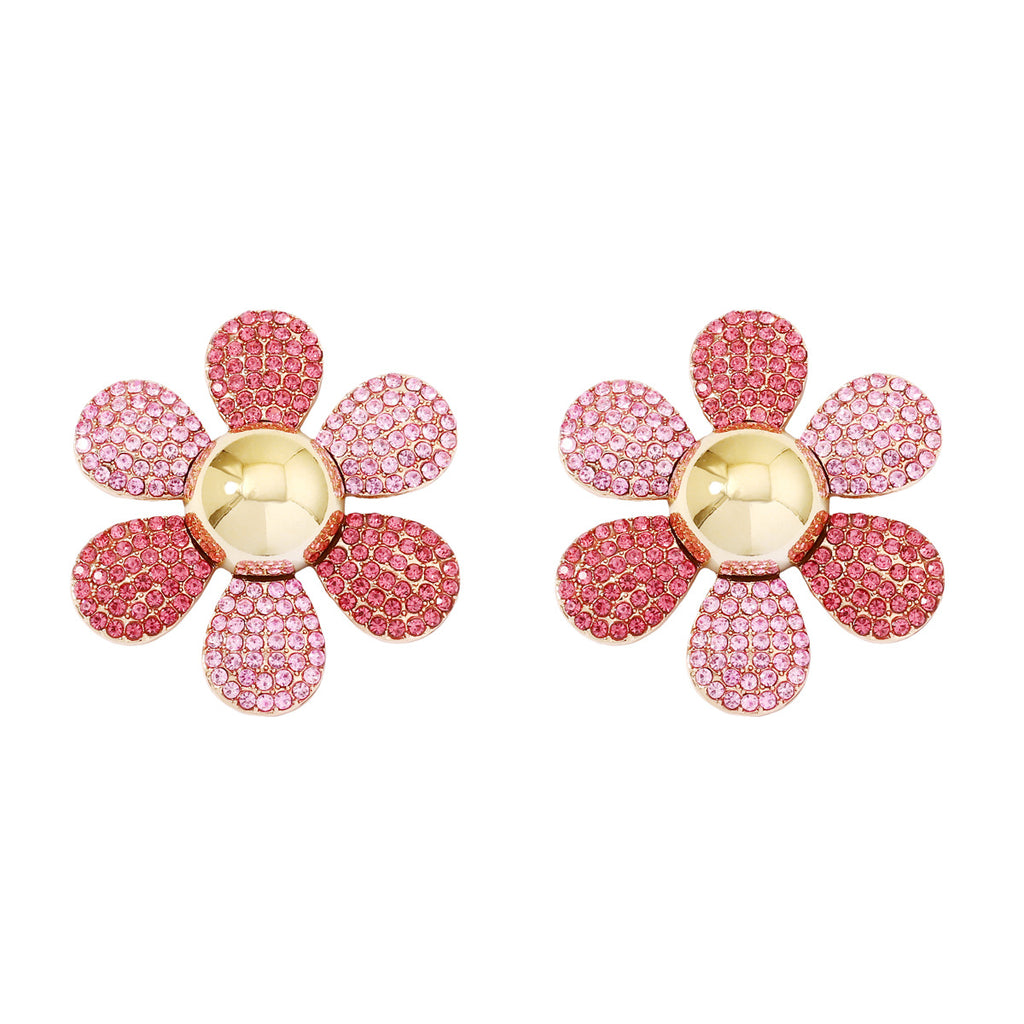 Rainbow Pearl Multi Rhinestone 18K Gold Stud Anti Tarnish Earring Bulk