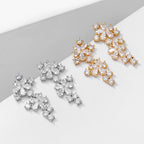 Floral Flower 18K Gold CZ Anti Tarnish Dangler Earring Bulk