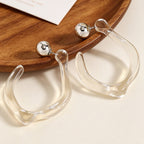 Designer Dual Shape Silver Plated Stainless Steel Hoop Earrings Bulk
