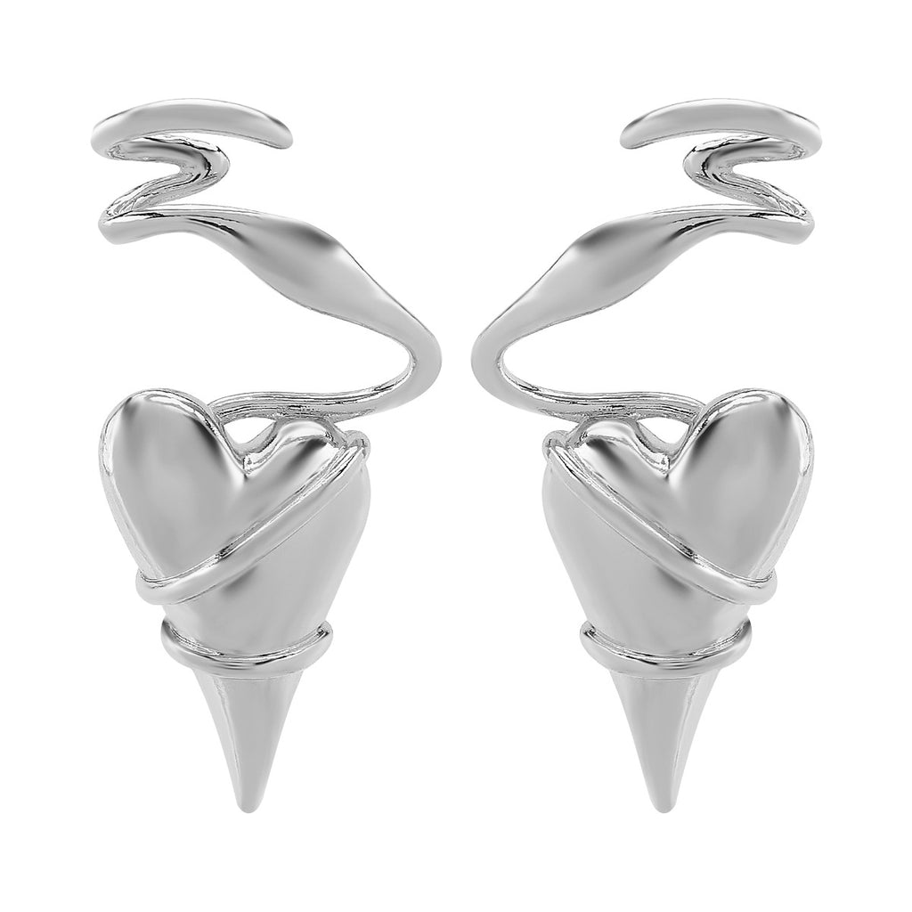 Heart Wrap Style Gold Silver Plated Alloy Stud Earrings For Women Bulk