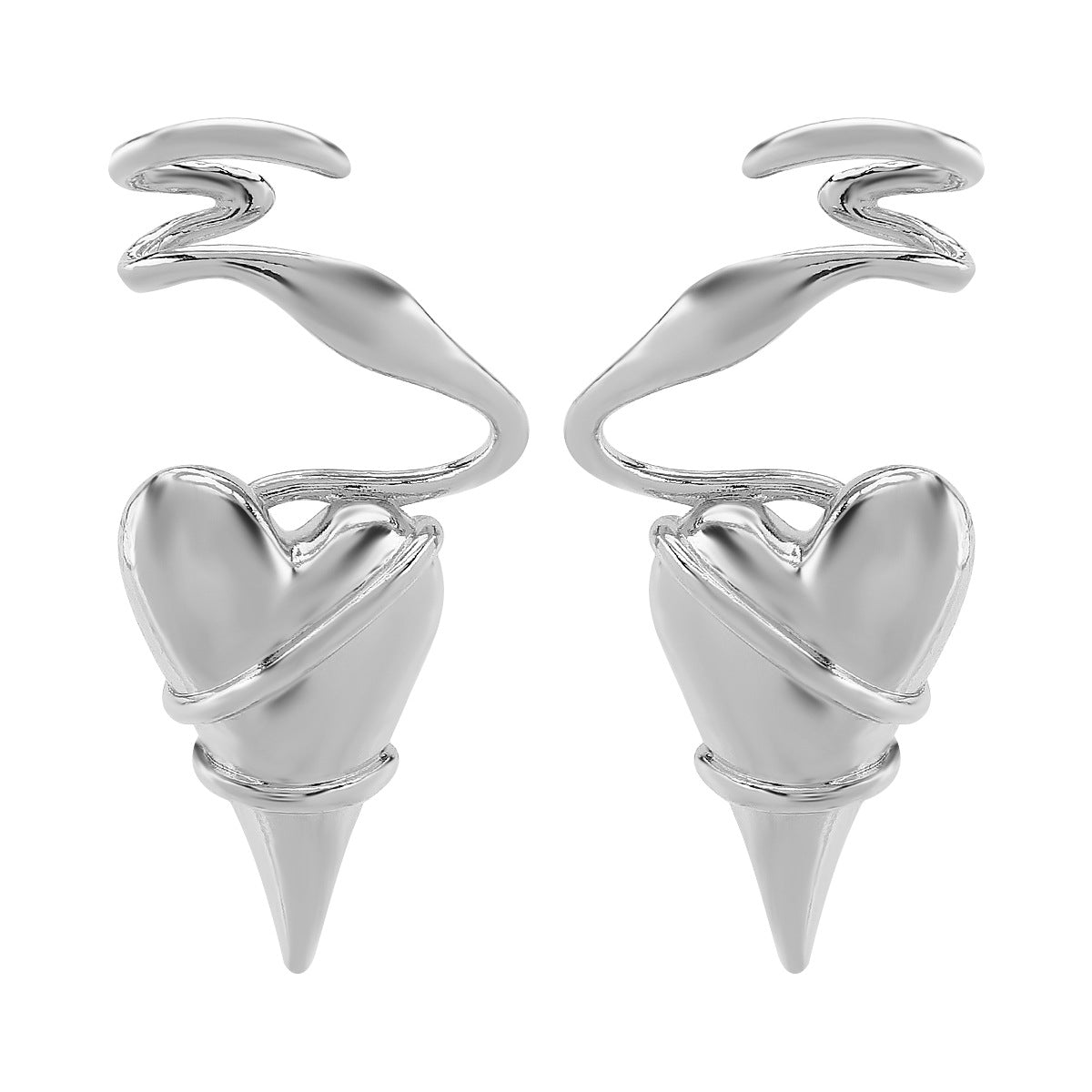 Heart Wrap Style Gold Silver Plated Alloy Stud Earrings For Women Bulk