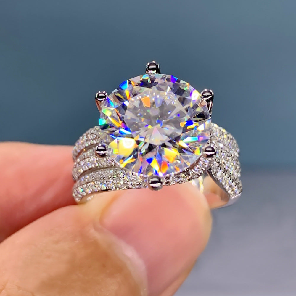 Round Solitaire Cubic Zirconia Silver Anti Tarnish Free Size Ring Bulk