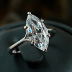 Gold Silver Marquise Cut Cubic Zirconia Copper Adjustable Ring For Women Bulk