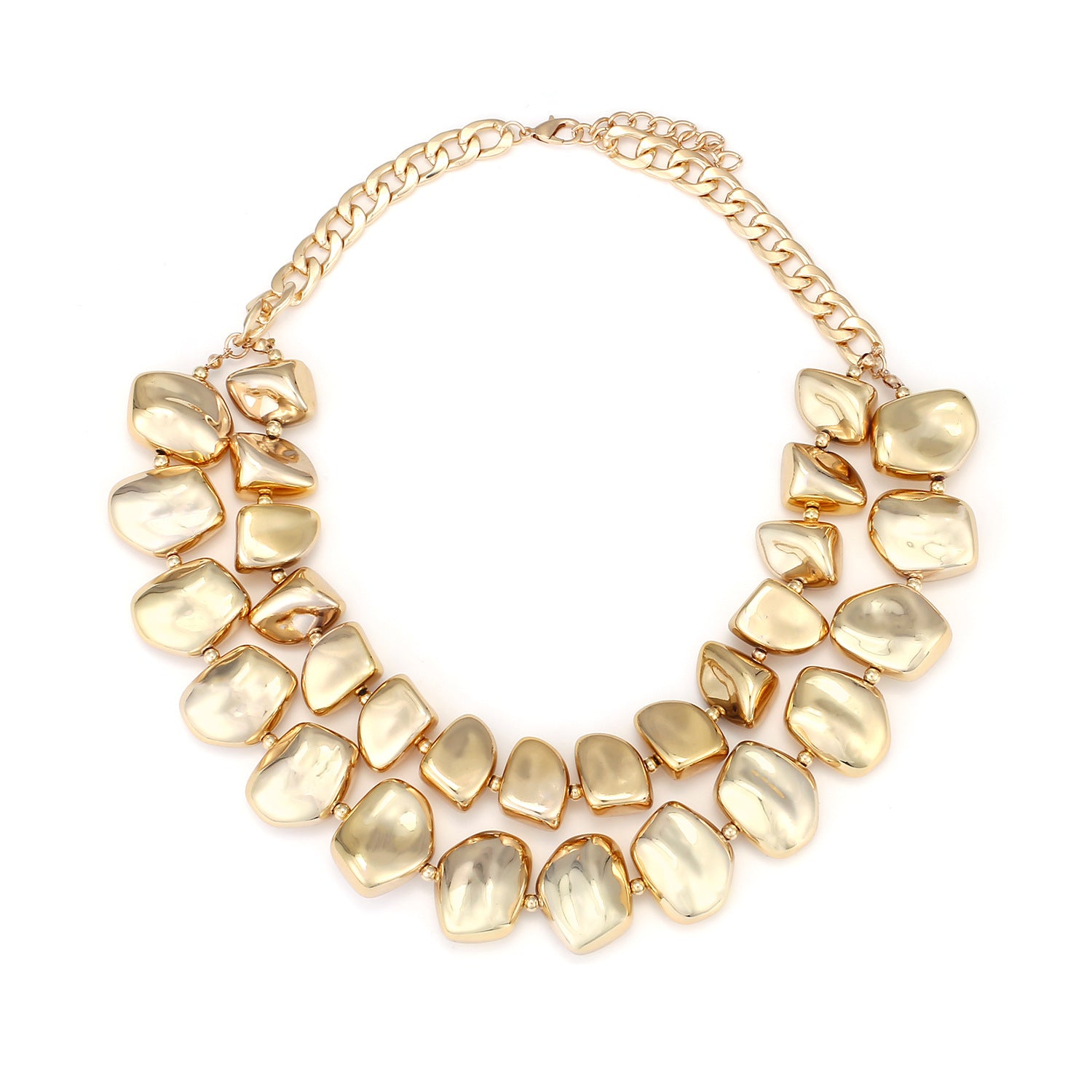 Designer Dual Tone Layered Gold Silver Plated Necklace For Women Bulk