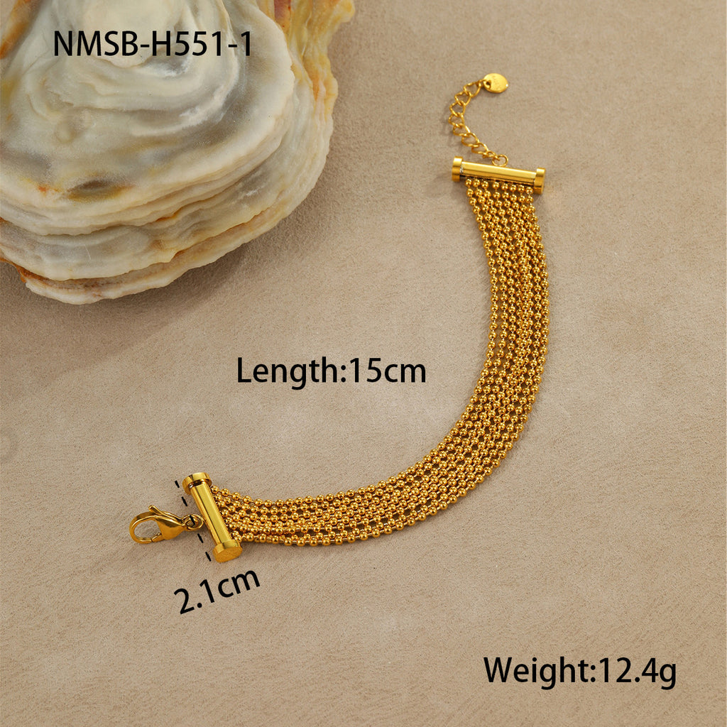 18K Gold Silver Stainless Steel Anti Tarnish Multilayer Bracelet Bulk