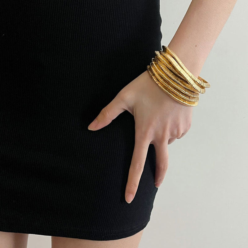 18K Gold Silver Anti Tarnish Multi-Layer Bracelet For Women Bulk