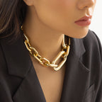 Curb Single Layer Gold Silver Hip Hop Joint Link Chain Necklace Bulk