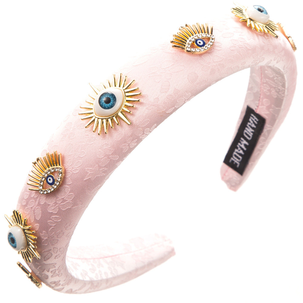 Evil Eye 18K Gold CZ Headband Hair Band Accessories Kids Bulk