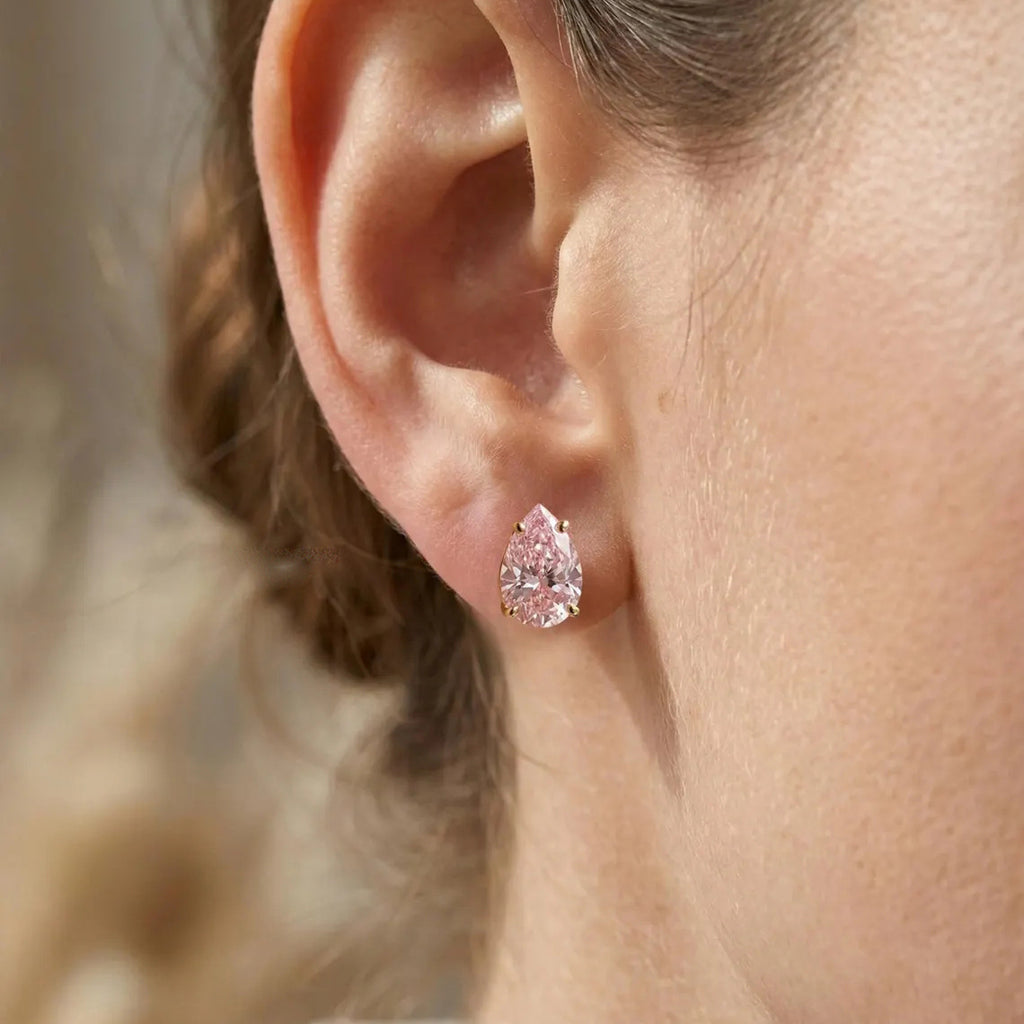 Multi Color Oval Gold Cubic Zirconia Copper Drop Earrings For Women Bulk