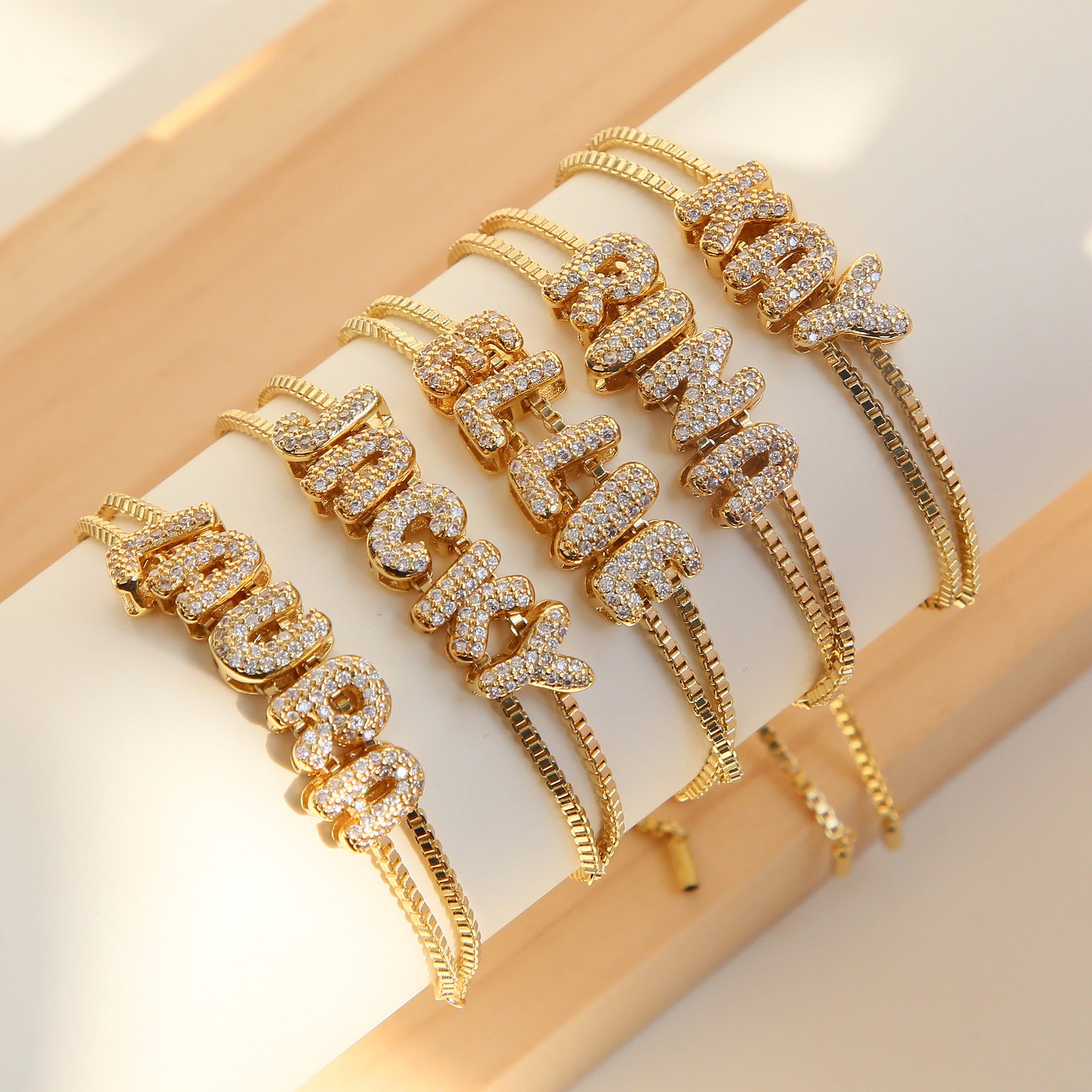 Personalized Gold-Plated Name Bracelet Custom Letter Adjustable Bracelet for Women Main image