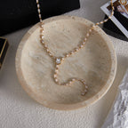 Gold Baguette Cubic Zirconia Stainless Steel Necklace For Women Bulk