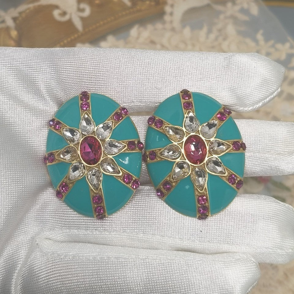 Multi Color Abstract Geometric Gold Beads Dangler Earrings Women Bulk