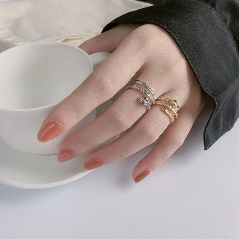 Bulk Double Band Gold Silver Plated CZ Copper Adjustable Fancy Ring