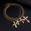 Jesus Cross Rosary 18K Gold Anti Tarnish Necklace Pendant Chain Bulk