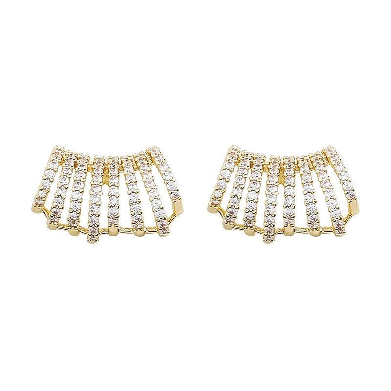 18K Gold Plated Cubic Zirconia Anti Tarnish Ear Cuff Earring Bulk