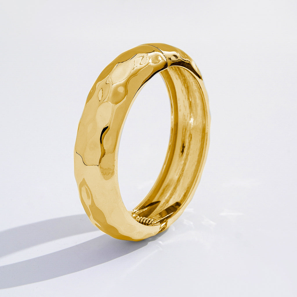 Beaten Finish 18K Gold Silver Anti Tarnish Kada Bangle Bracelet Bulk