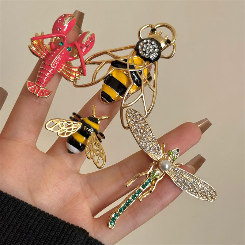 Dragonfly 18K Gold Crystal Cubic Zirconia Free Size Ring Women Bulk