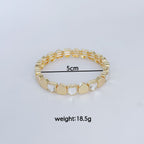 Heart Stretchable Gold Plated CZ Anti Tarnish Brass Bracelet Wholesale