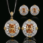 Elegant Round Shape Gold Plated CZ Copper Necklace Combo Set Wholesale