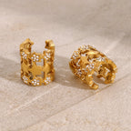 Star 18K Gold CZ Anti Tarnish Stainless Steel Ear Cuff Earrings Bulk