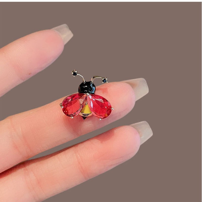 Yellow Red Bee Gold Cubic Zirconia Copper Anti Tarnish Brooch Women Bulk