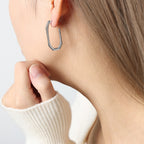 Geometric Hexagon Gold Silver Anti Tarnish Copper Hoop Earrings Bulk