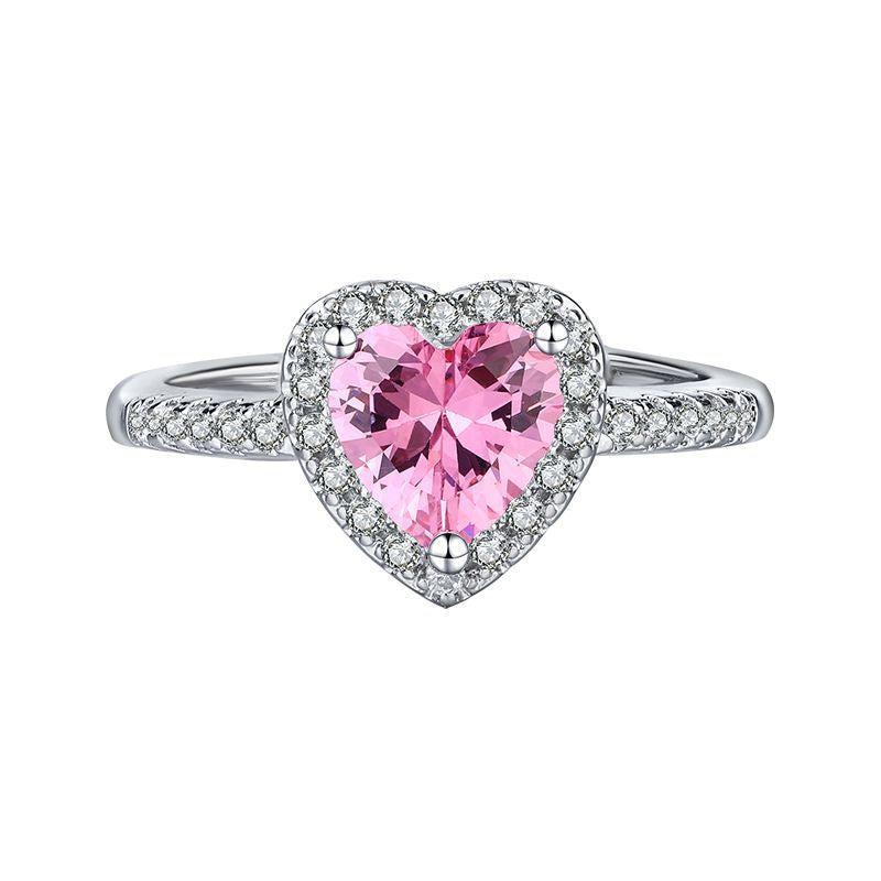 Love Heart Solitaire CZ Silver Anti Tarnish Free Size Ring Bulk