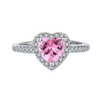 Love Heart Solitaire CZ Silver Anti Tarnish Free Size Ring Bulk