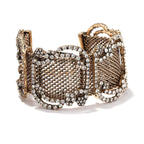 Designer Wide Mesh Link Gold Silver Plated Bracelet For Women Whlesale