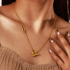 Bulk Simple Y-Style Toggle Gold Plated Plain Stainless Steel Necklace