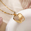Joint Heart Ring 18K Gold Cubic Zirconia Necklace Pendant Chain Bulk