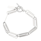 Minimal Paperclip Silver Anti Tarnish Stainless Steel Bracelet Wholesale